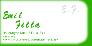 emil filla business card